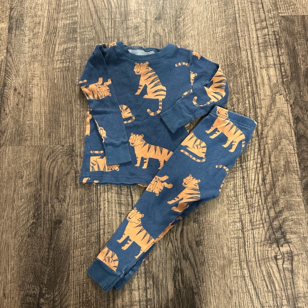 Carter's Blue and Orange Tiger Pajama Set